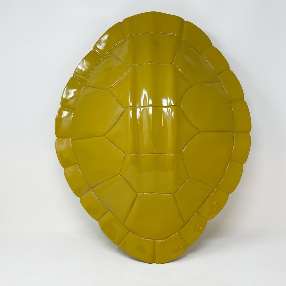 NATE BERKUS Tortoise Turtle Shell Wall Hanging Art 3D  16" X 19” X 4” Chartreuse